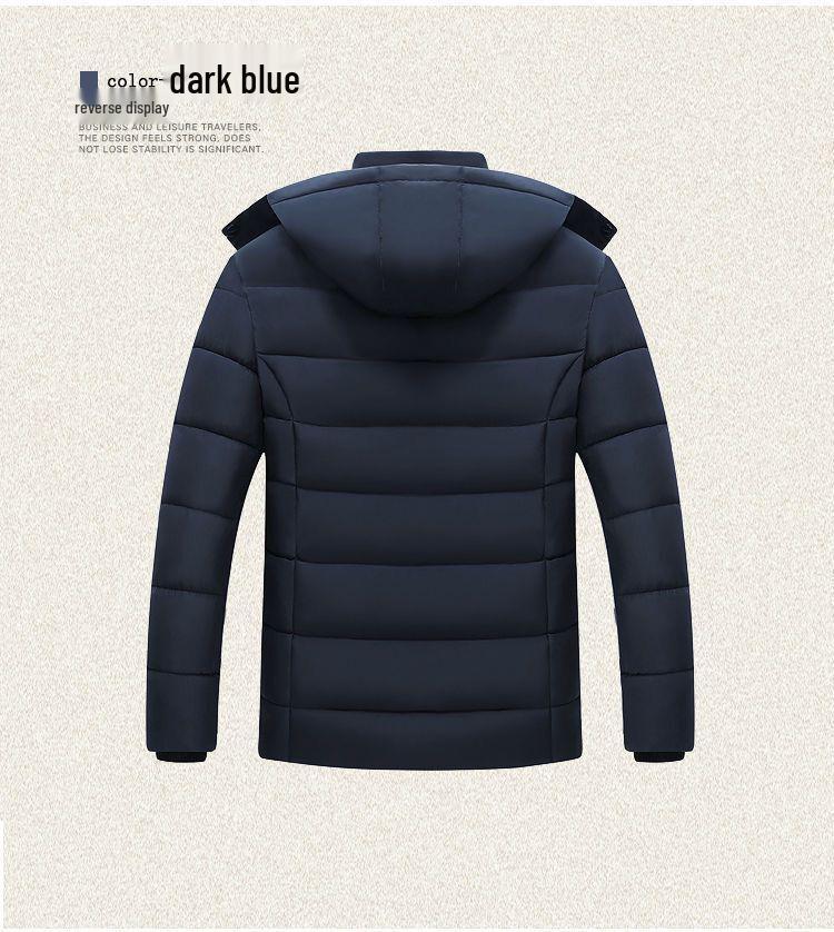 Autumn/Winter Mid-Length Plus-Size Thick Warm Cotton Jacket for Men