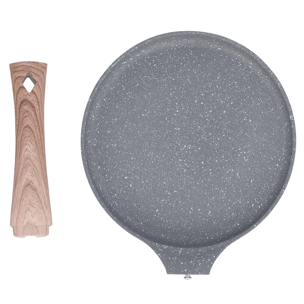 Pfannkuchenpfanne mit flachem Boden, graue Kochpfanne aus Aluminiumlegierung, antihaftbeschichtete Bratpfanne für die Küche