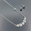 3Fashionable autumn and winter stainless steel daisy necklace and earring set with clavicle chain, bohemian holiday style, suitable for birthdays,