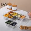 Compartment Snack Box for Office Lunch Snackle Container, Stainless Steel Divided Serving Tray with Lid & Handle, 8 Large Compartments Fruit