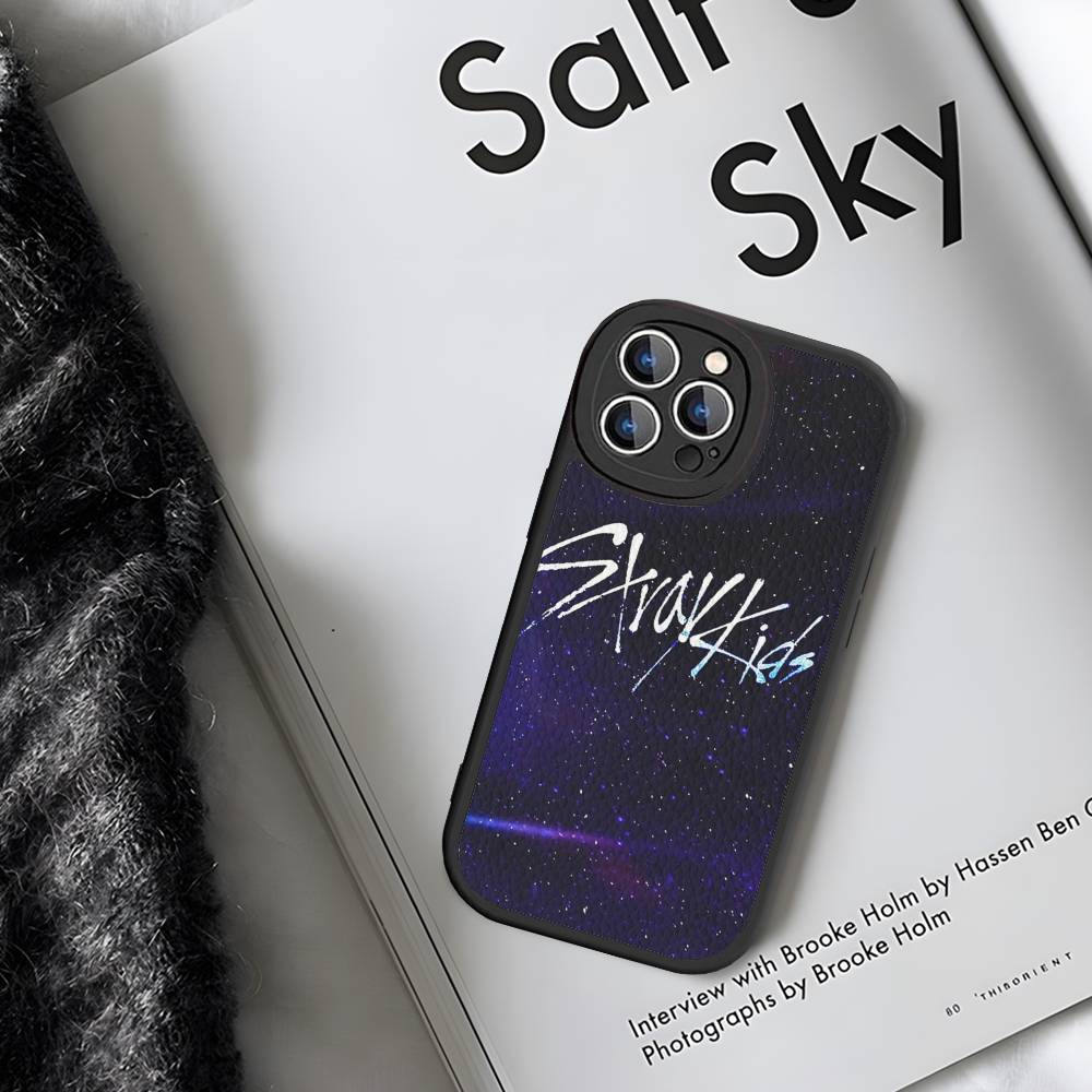 Kpop S-Stray-Kids Leather Phone Case For IPhone 16 14 15 Pro Plus 13 12 11 Pro Max Silicone Cover
