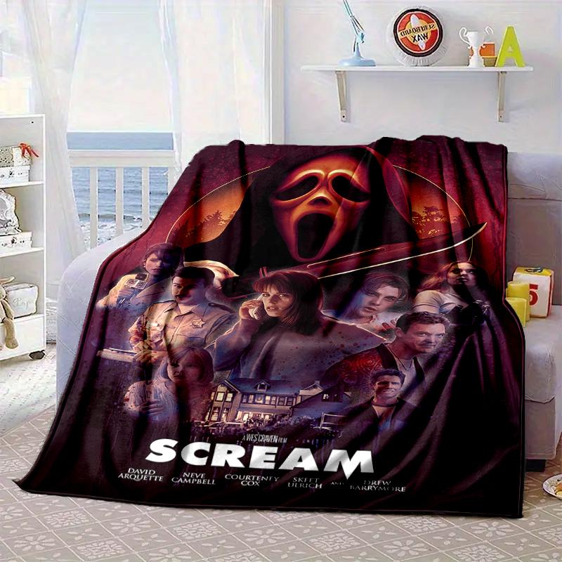 Scr-eam Horror Movie Blanket Flannel Blanket for bed, sofa, Camping, Hiking, Picnic Essentials, gift for family Fan gifts