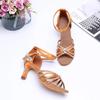 New Latin Dance Shoes Diamond Satin Female Adult Middle High Heel Dance Shoes Performance Girls Dance Shoes Soft Sole High Heels