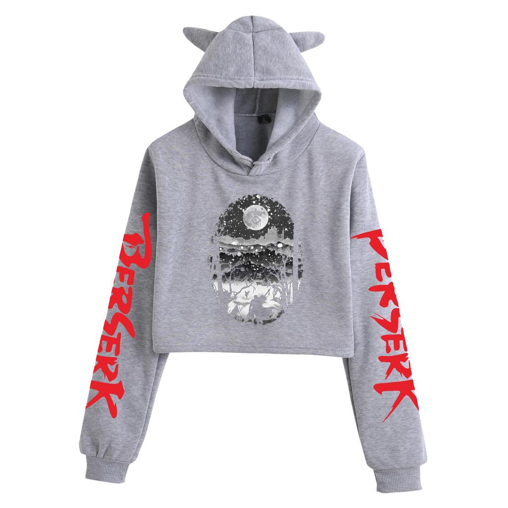 Berserk Wind Legend Printed Cat Ear Women's Hoodie, Autumn/Winter