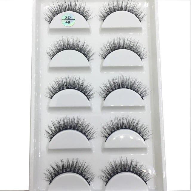 12 Style 5 Pairs 3D Natural Mink False Eyelashes Makeup Fake Eye Lashes Faux Cilios Make Up Beauty Tools