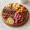 Wood Puzzle Serving Tray with 8 Removable Compartments Cocktail Party Platter for Fruits Cheese Nuts Elegant Kitchen Essential
