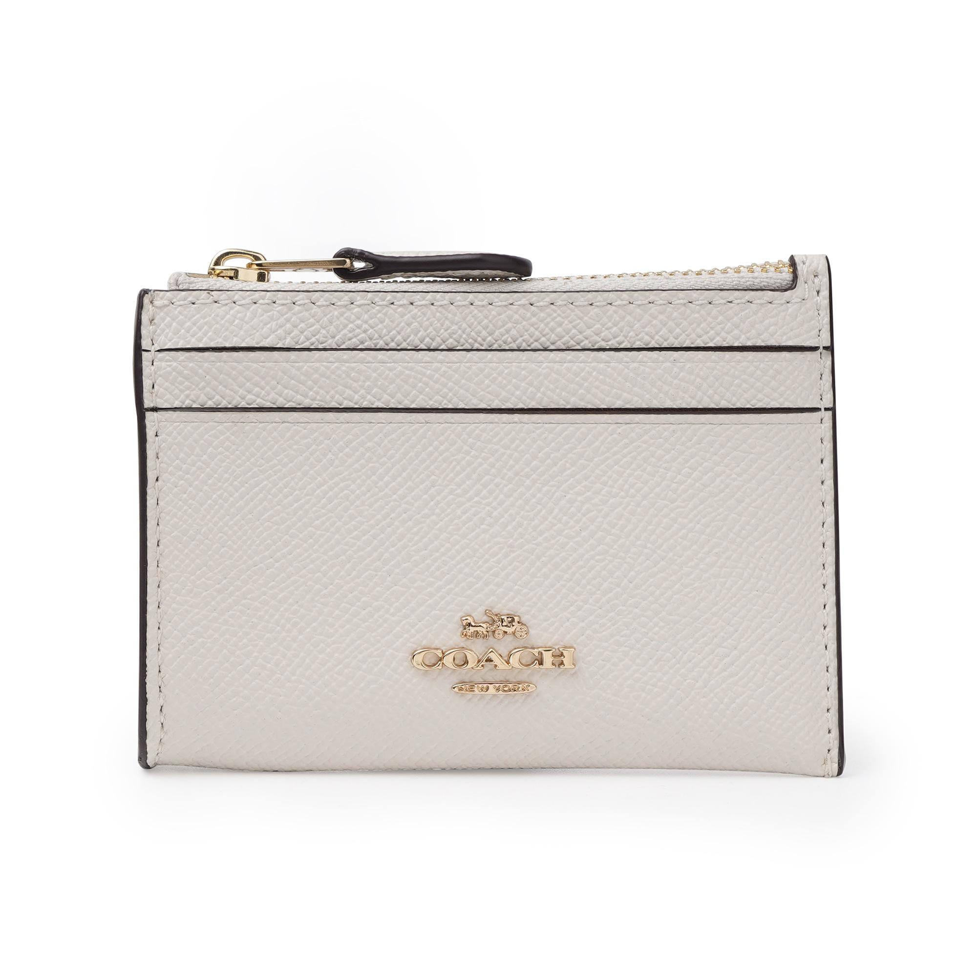 

New COACH Mini Id Skinny Leather ID Holder Key Pouches Card Holders Mini Women s White 88250-IMCHK 10.9*0.5*7.6CM