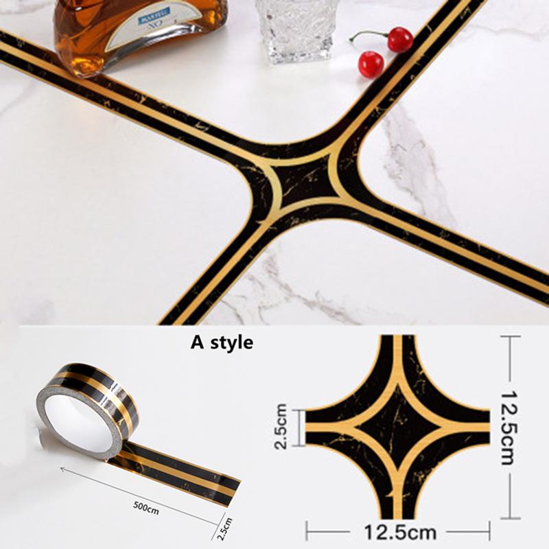 5M Self Adhesive Floor Tile Stickers Waterproof Wall Gap Sealing Tape Strip Floor Tile Beauty Seam Sticker Wall Decoration Decal