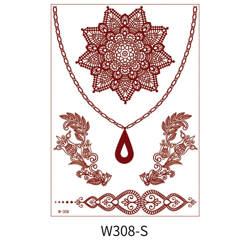 Beauty Sticker Vermilion Lace Tattoo Sticker Waterproof Tattoo Sticker