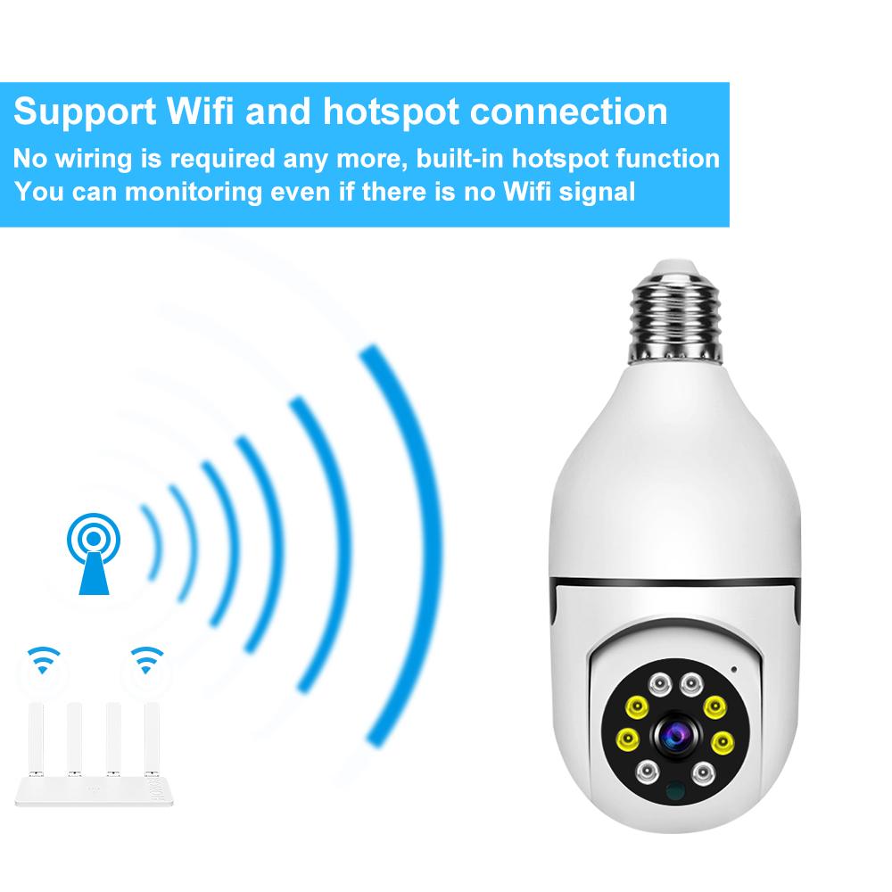 Wireless Light Bulb Surveillance Camera 360 Degree Panoramic Smart High-Clear Light Bulb