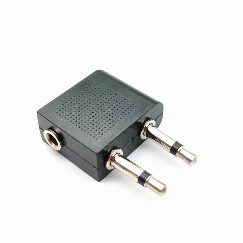 Nickel-Plated 3.5mm Female To Dual Male Airplane Audio Adapter