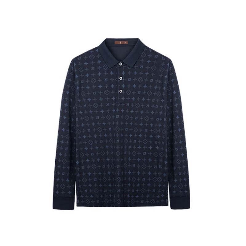 Men s Printed Long-Sleeve Polo Shirt 54