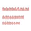 Silver French Tip Press On Nail Short Almond Full Cover False Nail Simple Stick On Nail Simple Artificial Nail