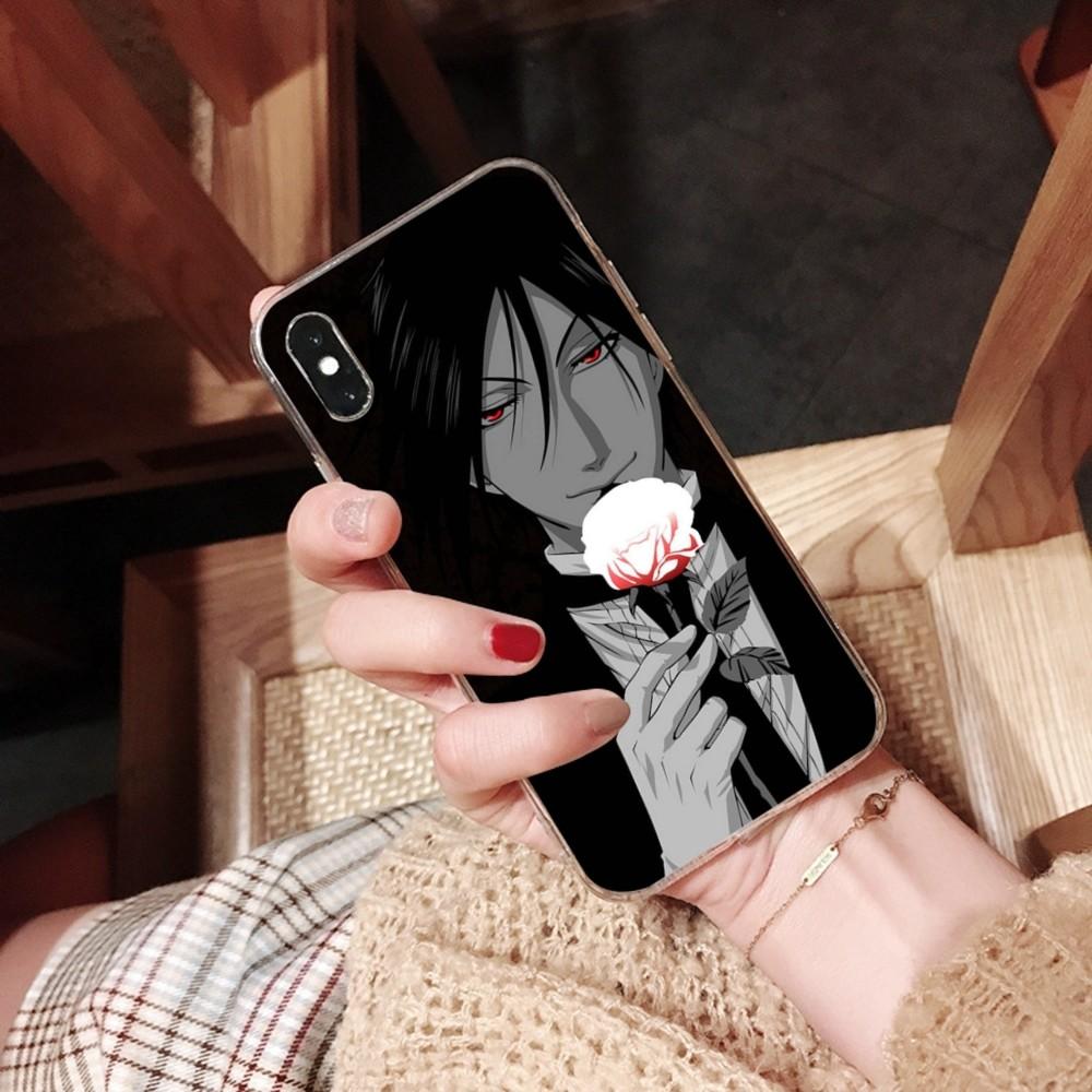 Black Butler Anime Phone Case For iPhone 13 14 Pro Max XS XR 12 11 Pro 13 Mini 6 7 8 Plus Clear Back Cover Capa