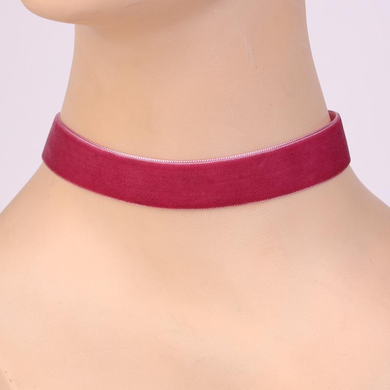Elegantní sametová černá choker náhrdelník - Módní 2,0CM náhrdelník na klíční kost