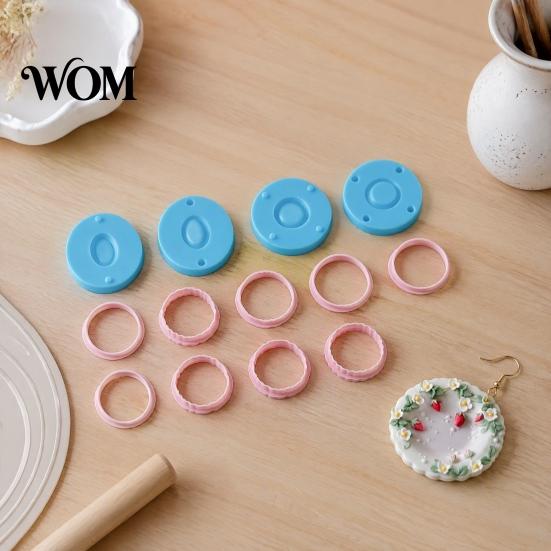 Silicone Tray Base Molds 12Pcs Mini Plate Clay Molds, Earring with Positioning Base, Multi?Shape Polymer Craft Supplies Cutters for DIY Earring,