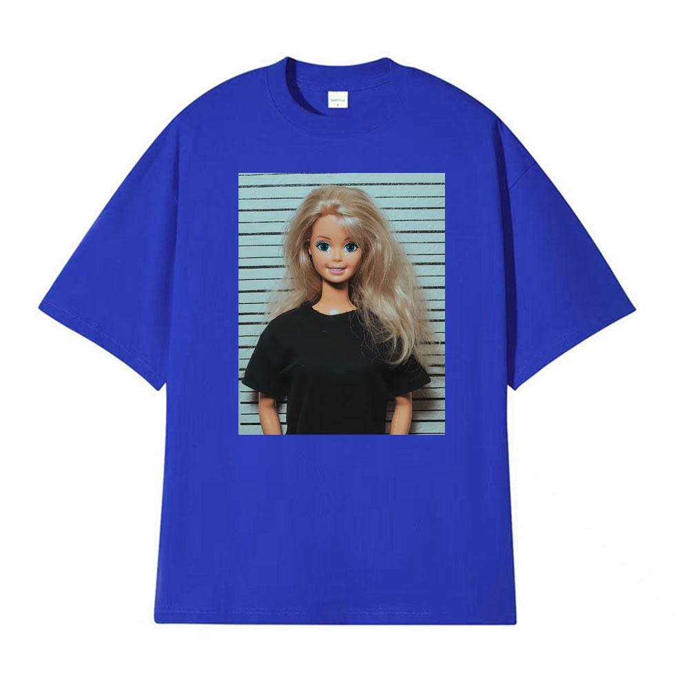 Mugshot Doll Meme Crying Happy Expression Doll Humor Print Tshirts Unisex Women Summer Fashion T Shirt High Quality Loose T Shirts