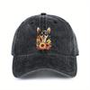 Chihuahua Hund Sonnenblumen-Print Baumwolle Baseballkappe Verstellbar Lässig Sommer Sonnenschutz Unisex Hut