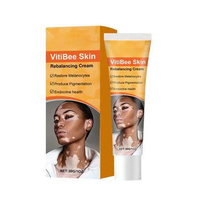 Krém pro vyvážení pleti , Pigmentace pleti , Vitiligo , Žluto-hnědá péče , Zánět , Jemná a hydratační textura , Lehký a snadno se vstřebává.