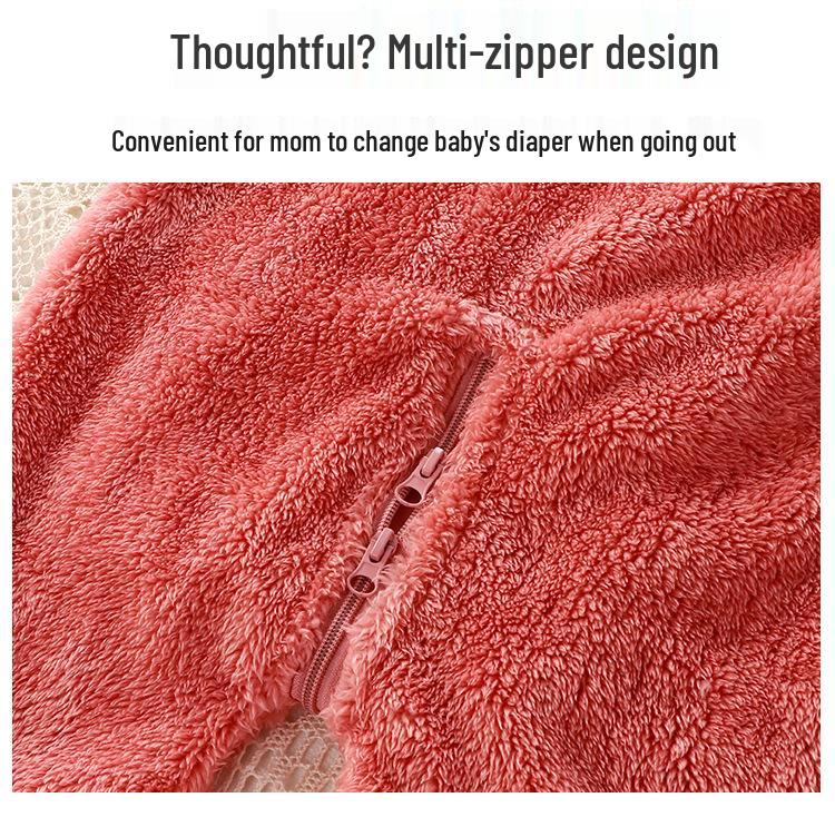 Macacão de Pelúcia para Recém-Nascidos: Macacões e Pijamas com Zíper Quentes para Outono/Inverno