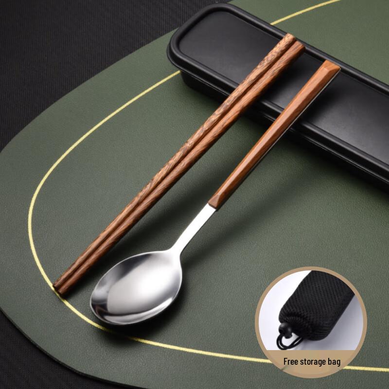 Huazao Baijia DX Stainless Steel Spoon & Chopsticks Set