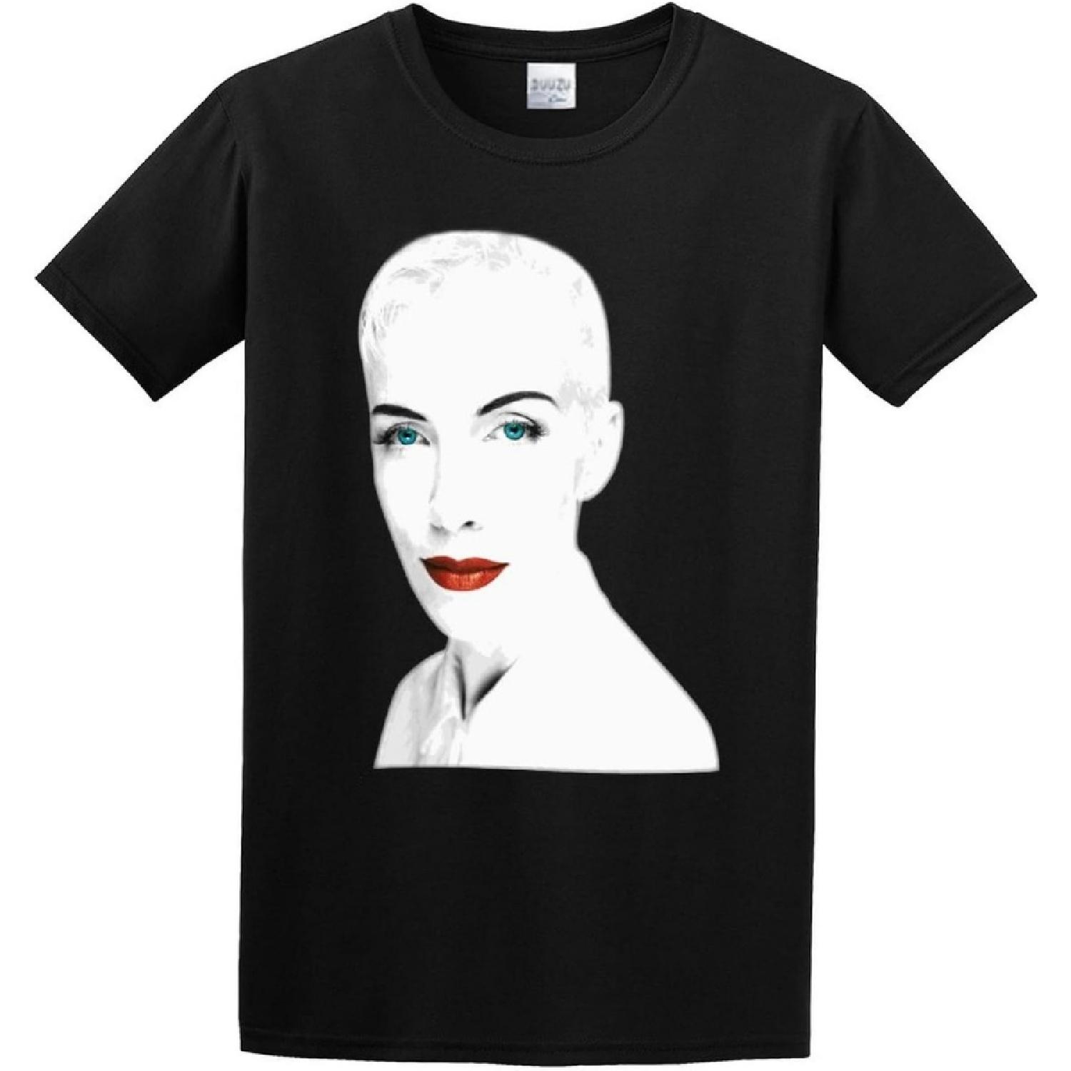 YIN FENG Eurythmics Annie Lennox Glam Rock Punk Men White T-Shirt Mens Cotton Tshirt S