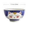 Set of 2pcs Cartoon Cat Bowl Ceramic Rice Bowl Cute Kitten Design Salad Bowl Maneki Neko Gift Household Dinnerware 4.5 Inch