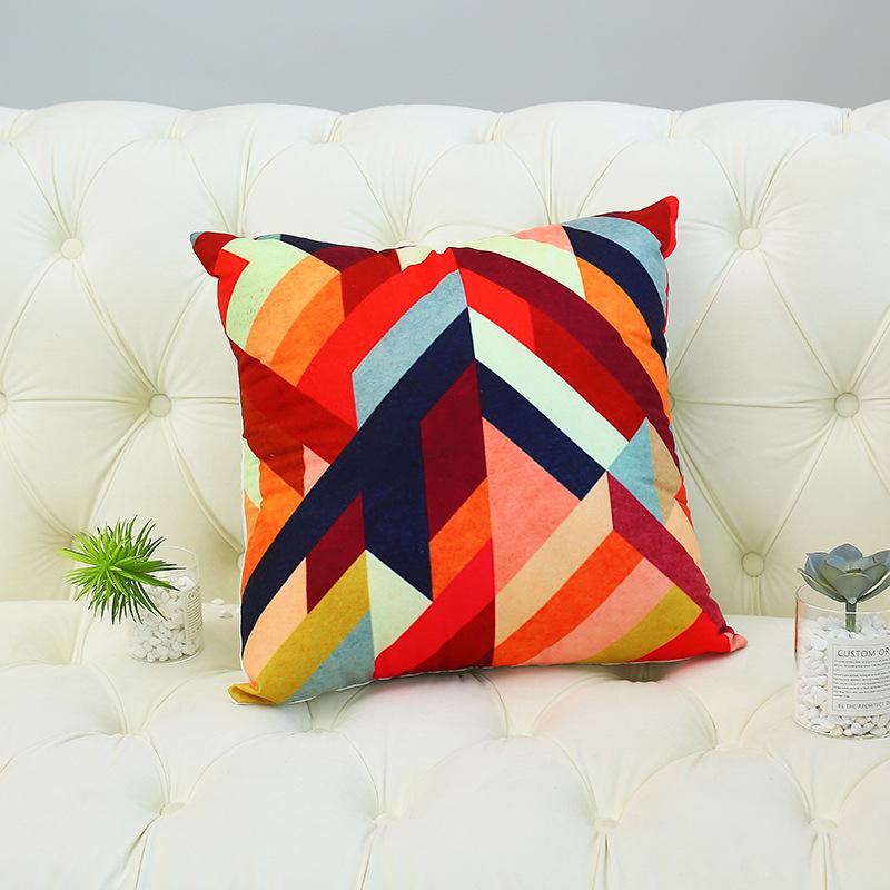 Față de pernă simplă cu blocuri de culoare în dungi, parfum mic, englezesc, super moale, față de pernă, mașină, canapea, față de pernă fără umplutură