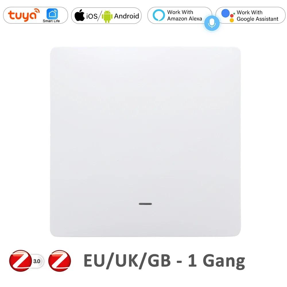

Tuya Smart Life Remote Light Switch ZigBee Pusher Push Button Switches Wall House Wireless Multi Control Alexa Google Home Voice Live and Neutral