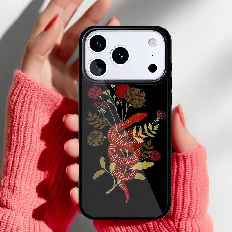 Flower snake Phone Case for iPhone 17 16 15 14 13 Pro Max Back Cover for 12 11 Pro Coque