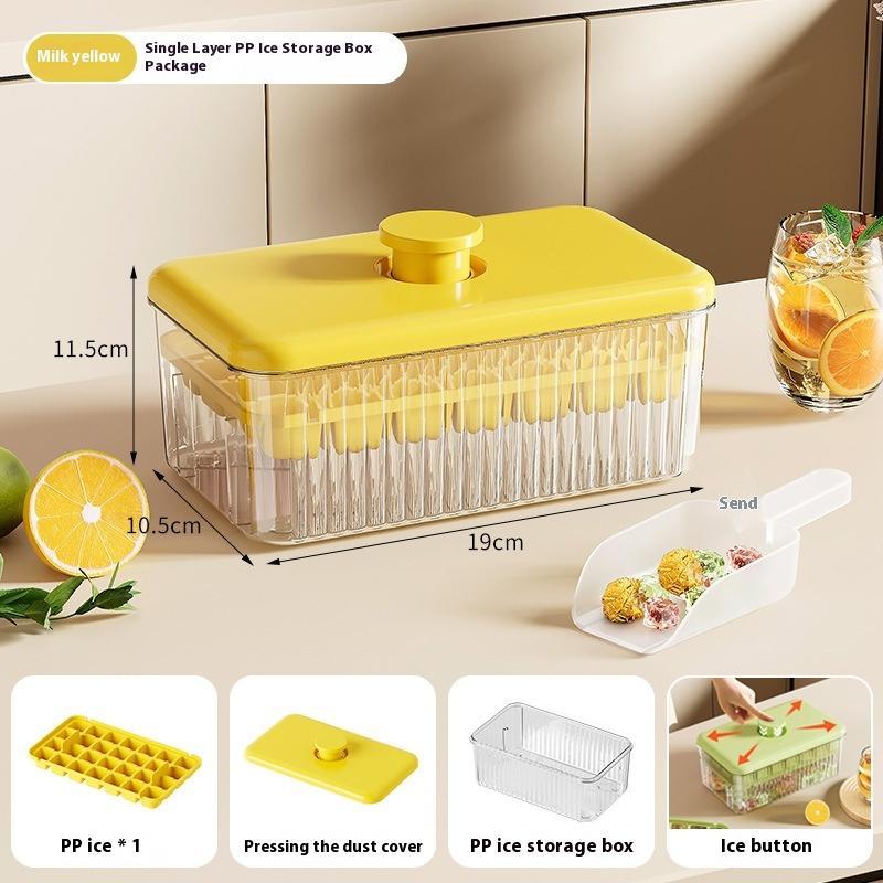 Press-to-Release Ice Cube Tray Food Grade Large Capacity for Home Freezer Storage Box for Perfect Ice Blocks Ice Cube Gadget