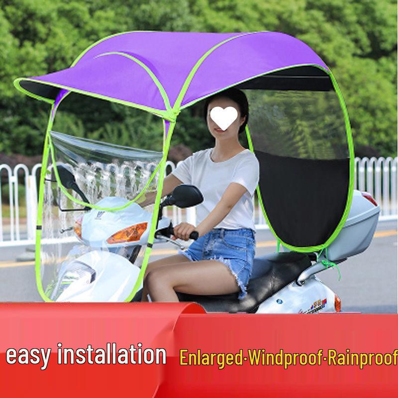 Collapsible Windproof Sunshade for Electric Cars & Motorcycles