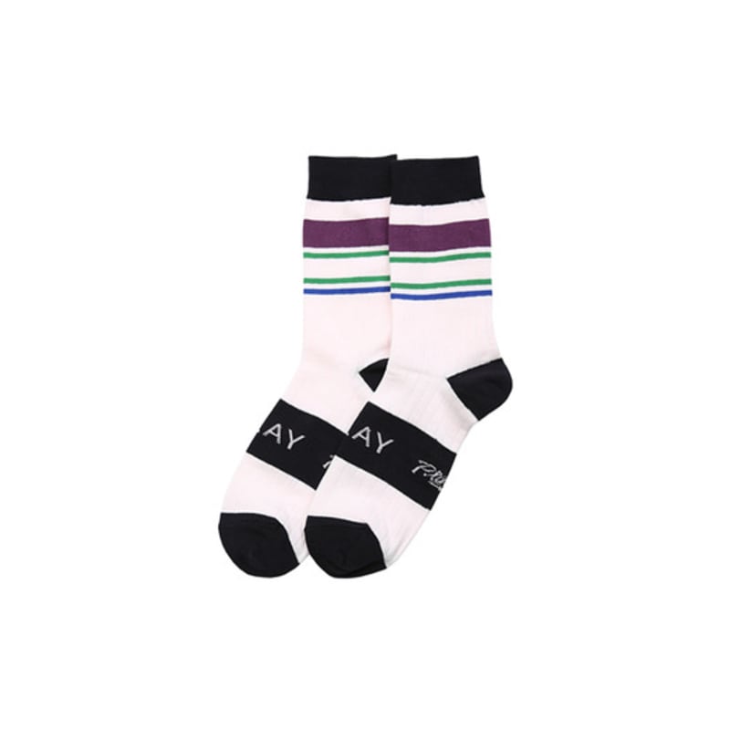

PLAYIAN Striped Crew Socks - VIOLET M