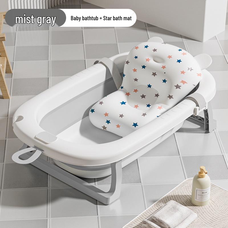 Foldable Baby Bathtub - Large, Sit or Lie for Kids, Newborn Bath Essentials for Home Use