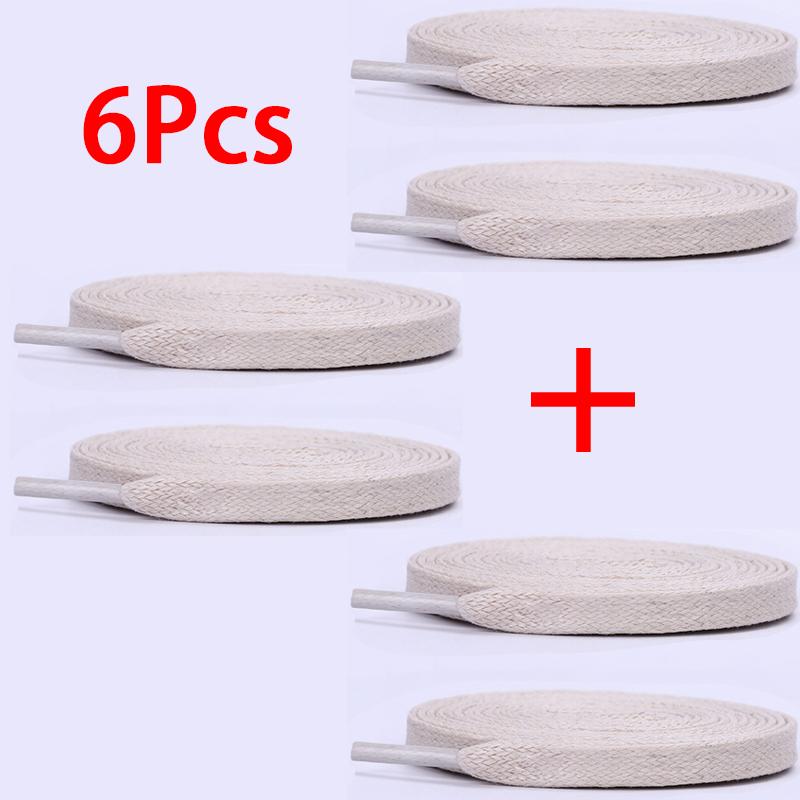 0.6cm Wide Cotton Waxed Shoelaces Flat Shoe Laces Sneakers Boots Waterproof Leather Shoelace 80/100/120/140/160cm 2Pcs/6Pcs