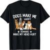 Honden Maken Me Blij Mensen Maken Mijn Hoofd Pijn Hond Cadeaus T-shirt