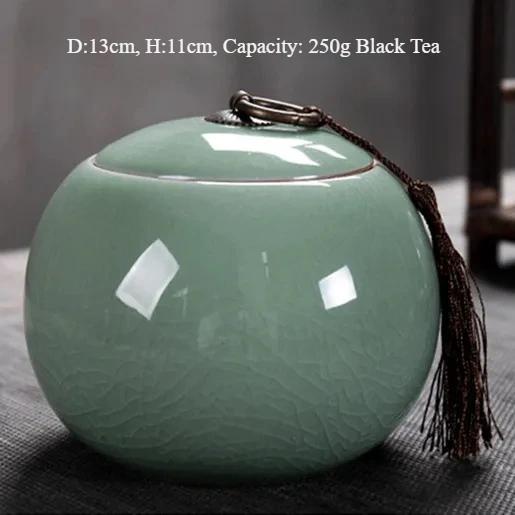 Canister for Loose Tea, Chinese Porcelain Puer Tin, Caddy, Ceramic Canister, Airtight Coffee, Household Jar, Storage Container