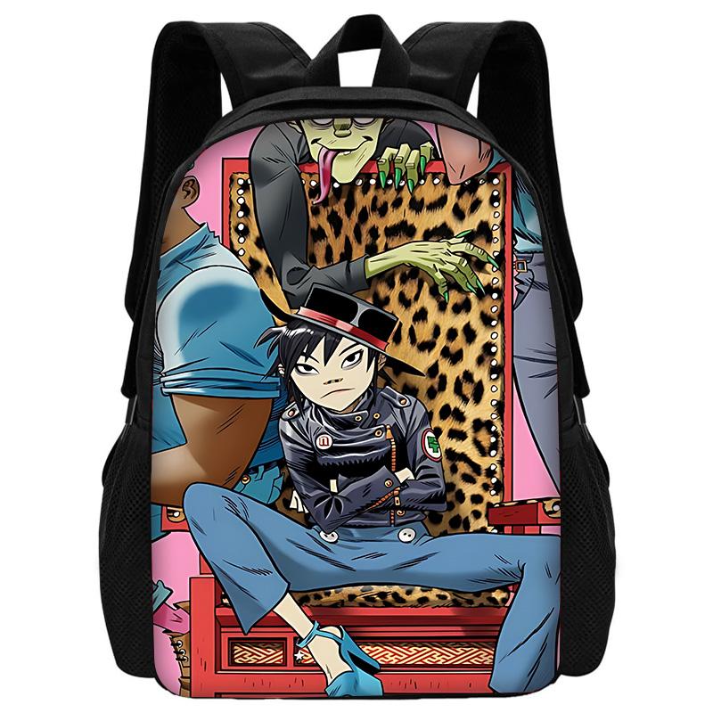 Child School Virtual Character Gorillazs-Backpack with Lunch Bags ,Pencil Bags ,School Bags for Boys Girls Best Gift