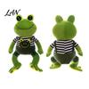 Frog Plush Toy Prince Princess Toy, Cute Stuffed Animal with Striped Shirt/Skirt, Doll Soft Pillow for Bedroom, Birthday Gift Kids Lovers Sparkly Eye