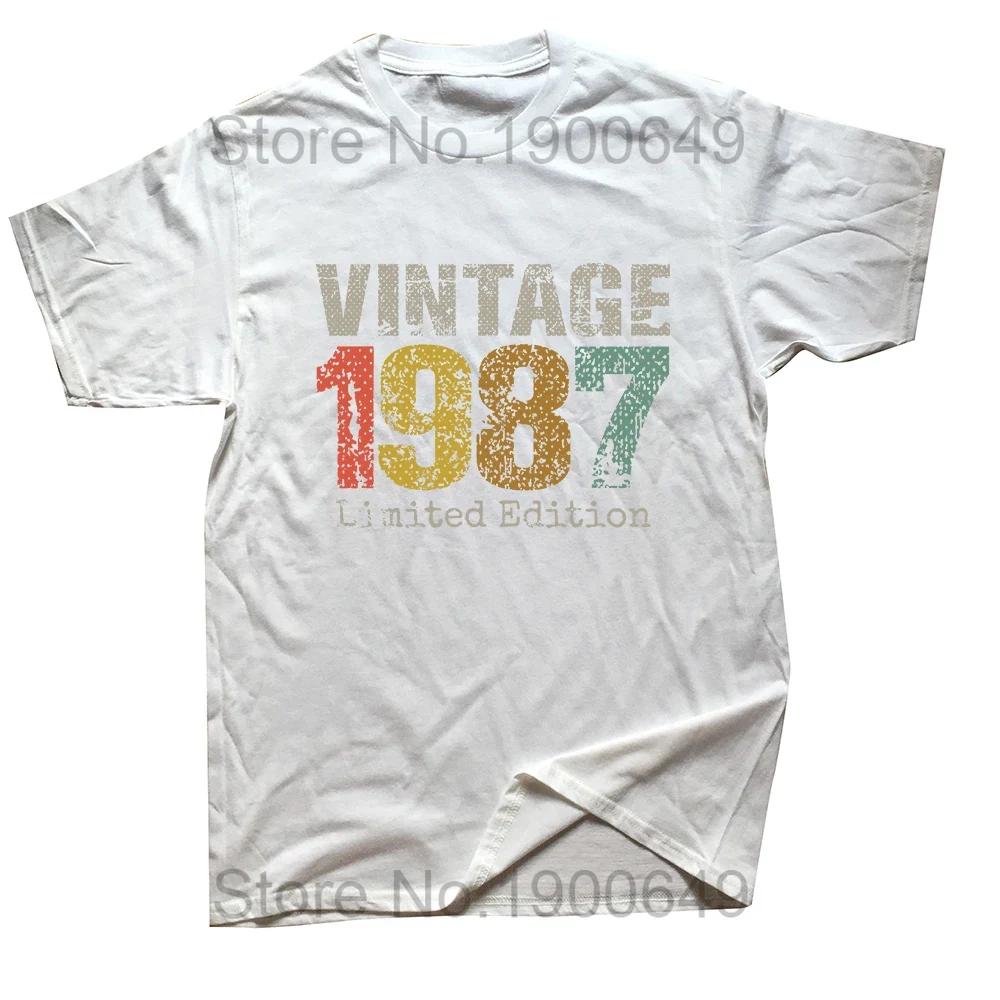 Vintage Made In 1987 Limited Edition 37 Years of Being Awesome T Shirts Summer Graphic Cotton Streetwear Birthday Gifts Tshirt