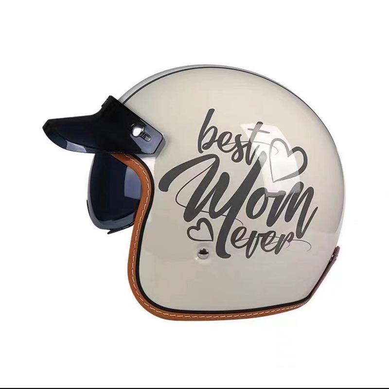 High-Quality Retro Motorcycle Half Helmet with Built-In Goggles for Men and Women