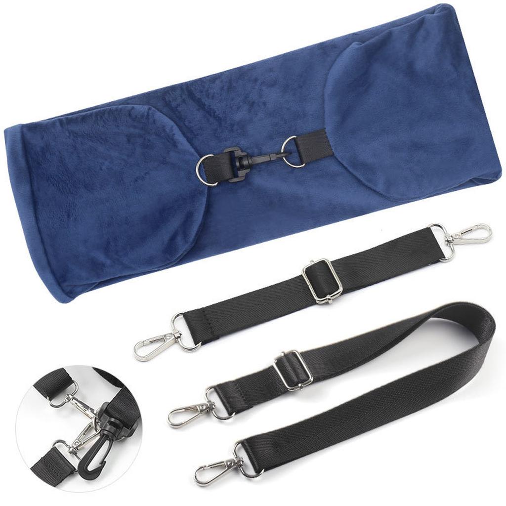 Travel neck pillow U-shaped, adjustable soft wool cover, can be filled with clothing for comfort