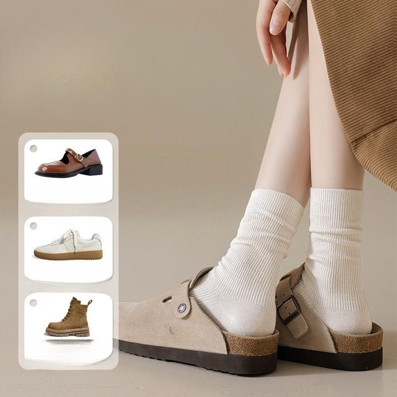 Pure Cotton Socks, Women's Spring and Autumn Mid-calf Socks, Breathable, Sweat-absorbing, Odor-proof Socks, Anti-pilling Pile Socks