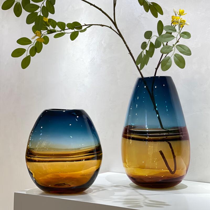Sunset Glow Gradient Glass Vase Set