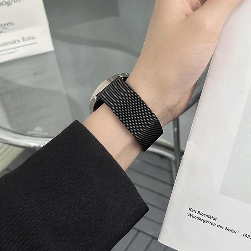 Magnetisk rem for Amazfit T-Rex 3 rex3 klokkereim erstatningsreim i rustfritt stål metall armbånd