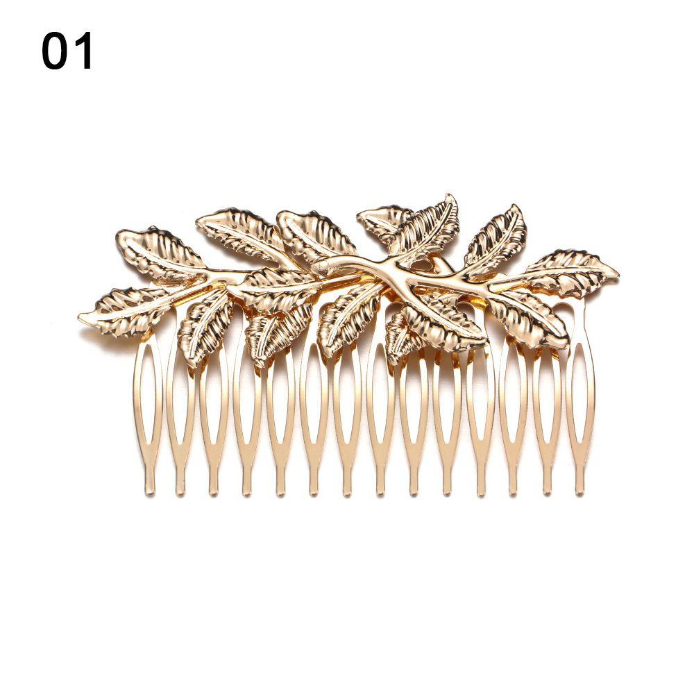 Fashion Hair Jewelry Gold Silver Bridal Hair Comb Wedding Accessories Women Headpiece Metal Leaf