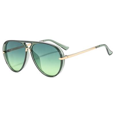 Lunettes de soleil Aviateur Mode Populaire Double Pont Femme Surdimensionnées Rétro Couleur Bonbon Dégradé UV400 Homme Lunettes de Soleil Punk