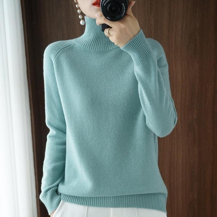 Korean Fashion Turtleneck Sweaters Warm Thick Pullovers Casual Autumn Winter Women Knitwears Basic Long Sleeve Jumpers