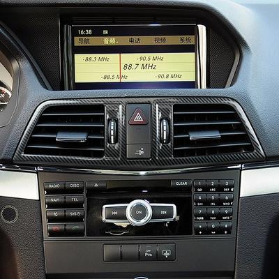 Autocollant Décoration Cadre Sortie d'Air Conditionné Console Voiture Pour Mercedes Benz Classe E Coupé W207 C207 2009-2013 Couleur Fibre de Carbone