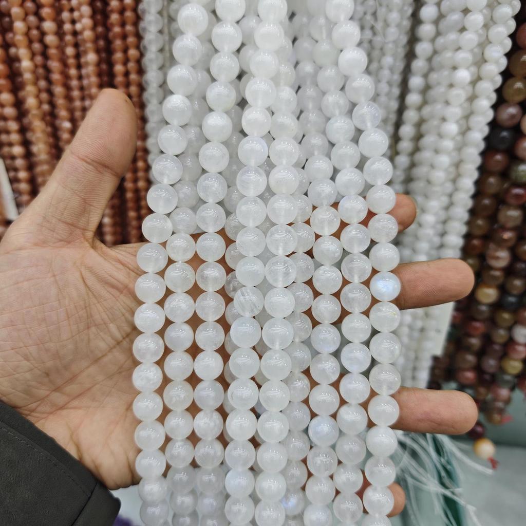 5A Grade Natural Blue Moonstone Round Beads for DIY Jewelry & Accessories